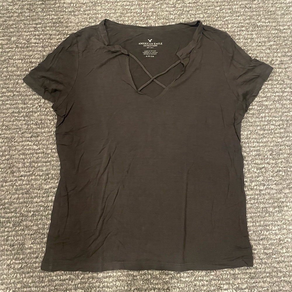 American Eagle Outfitters Short Sleeve Tee with V-Neck